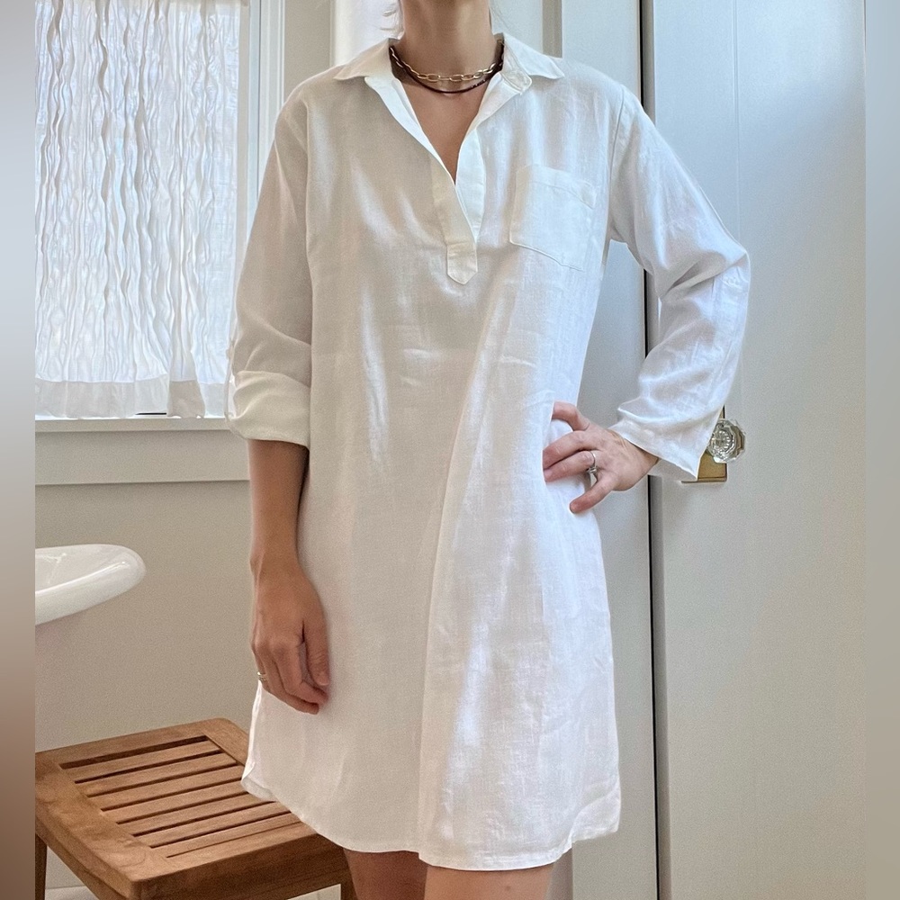 French Curve Linen Tunic dress